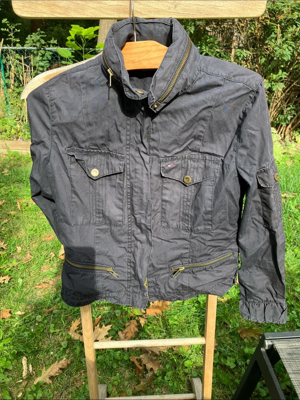 Men's Black Casual Zip-Up Field Jacket